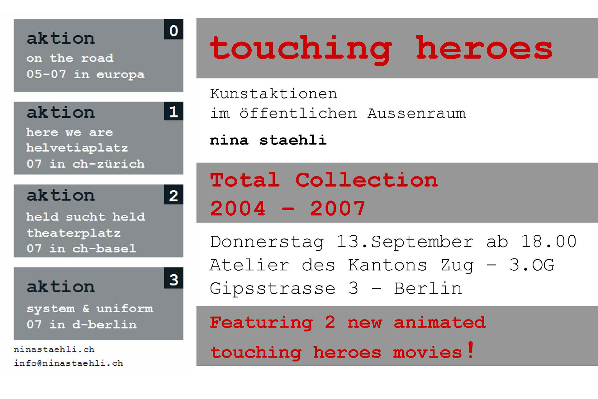Nina Staehli touching heroes